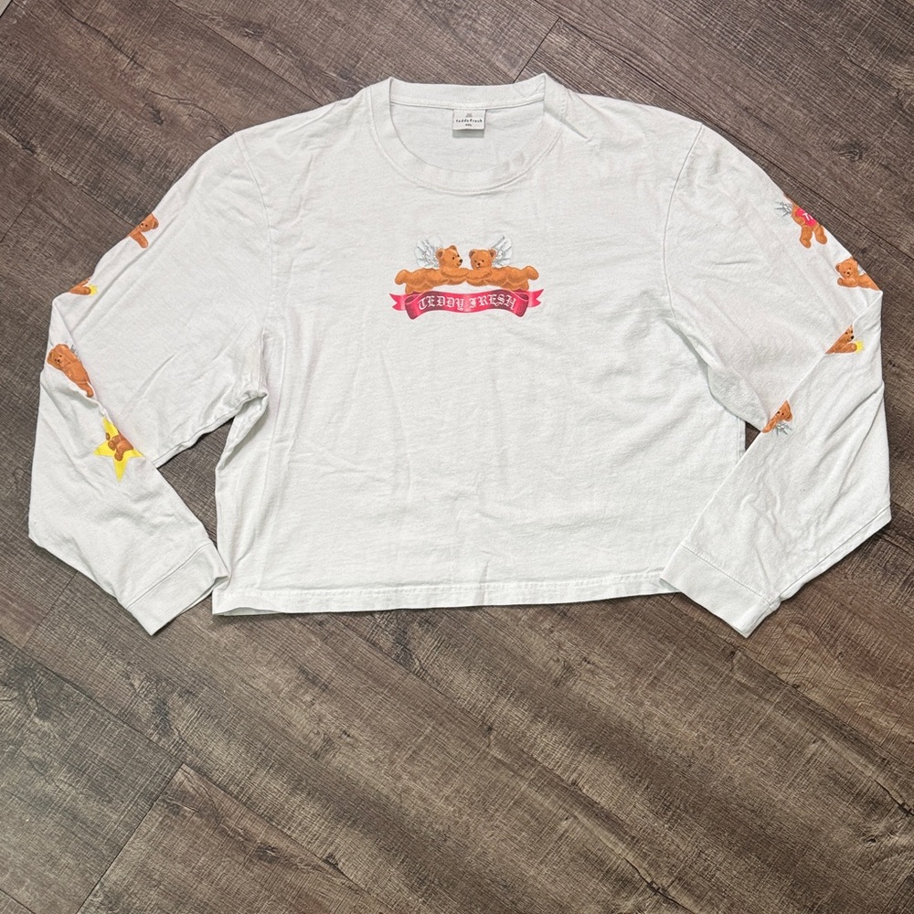 Teddy Fresh White Long Sleeve with Orange and Pink Accents